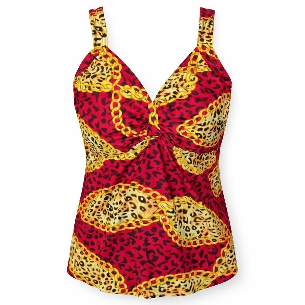 ALWAYS FOR ME Chic Prints Tankini Swimsuit Top 22W - Picture 7 of 7